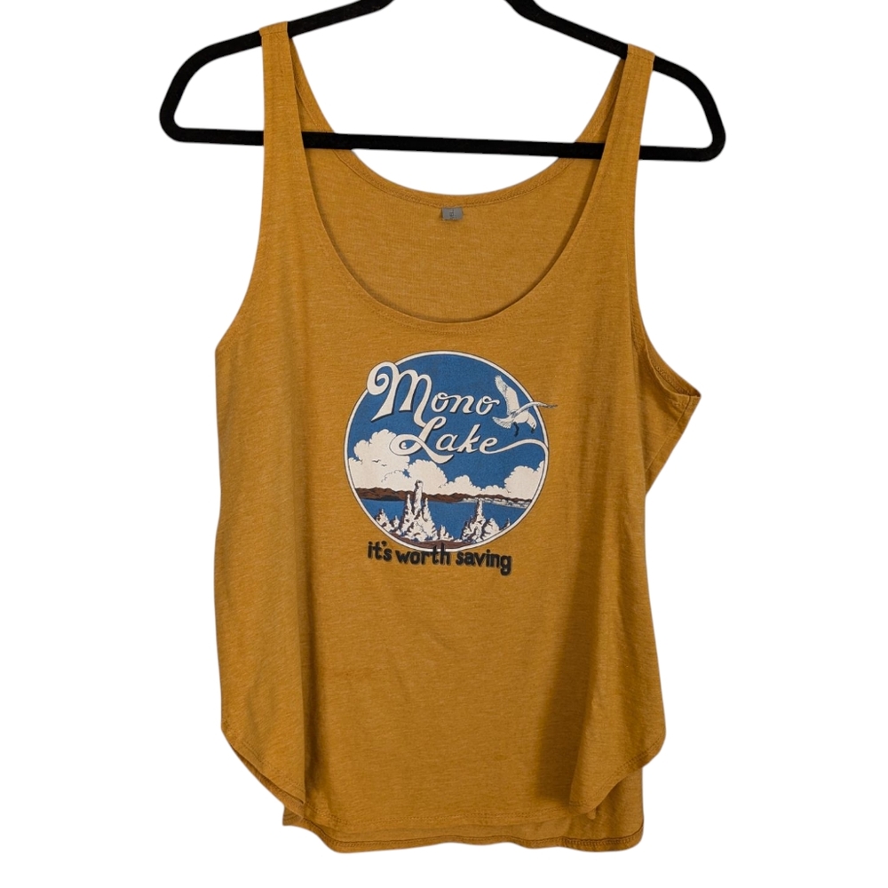 Mono Lake It's Worth Saving Tank Top Mustard Yellow Tank Top Tufas Gulls